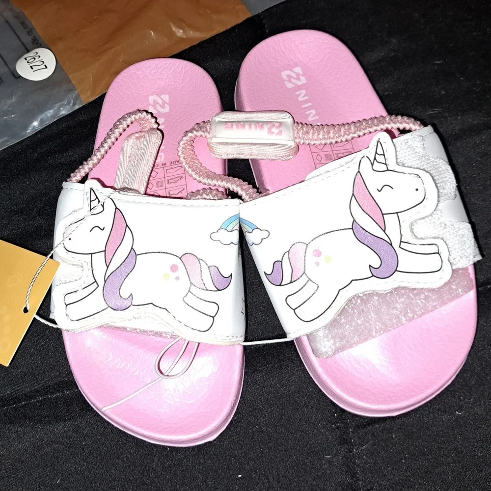 Slide Kids Sandals Non-slip Summer sandals Child Pink 9.5 US